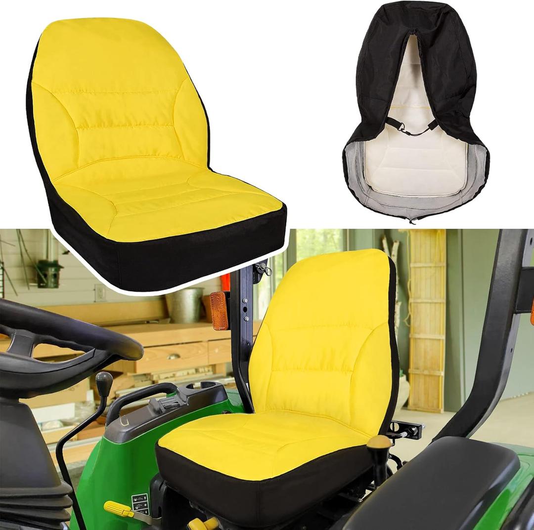 LP95233 Large Seat Cover Compact Utility Tractor Cushioned Seat Up to 18" High Fits for Compact Utility Tractor - Oxford 300D Fabric, Waterproof