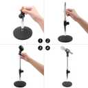 Eison Microphone Stand Desk Mic Stand Desktop Tabletop Microphone Stand with Gooseneck Mic Clip 5/8" Male to 3/8" Female Screw for Blue Yeti Snowball Christmas gift