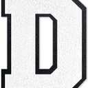 2 x 6 Inch Varsity Letter Patches White Iron On Letters Chenille Large Iron On Letters for Clothing Jersey/Jacket/Hoodie/Varsity D