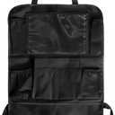 Backseat Car Seat Storage Bag, Back Seat Organizers and Storage Bag with Touch Screen Tablet Holder for Kids Toddlers Car Seats, Travel Accessories, Road Trip Essentials (Black)