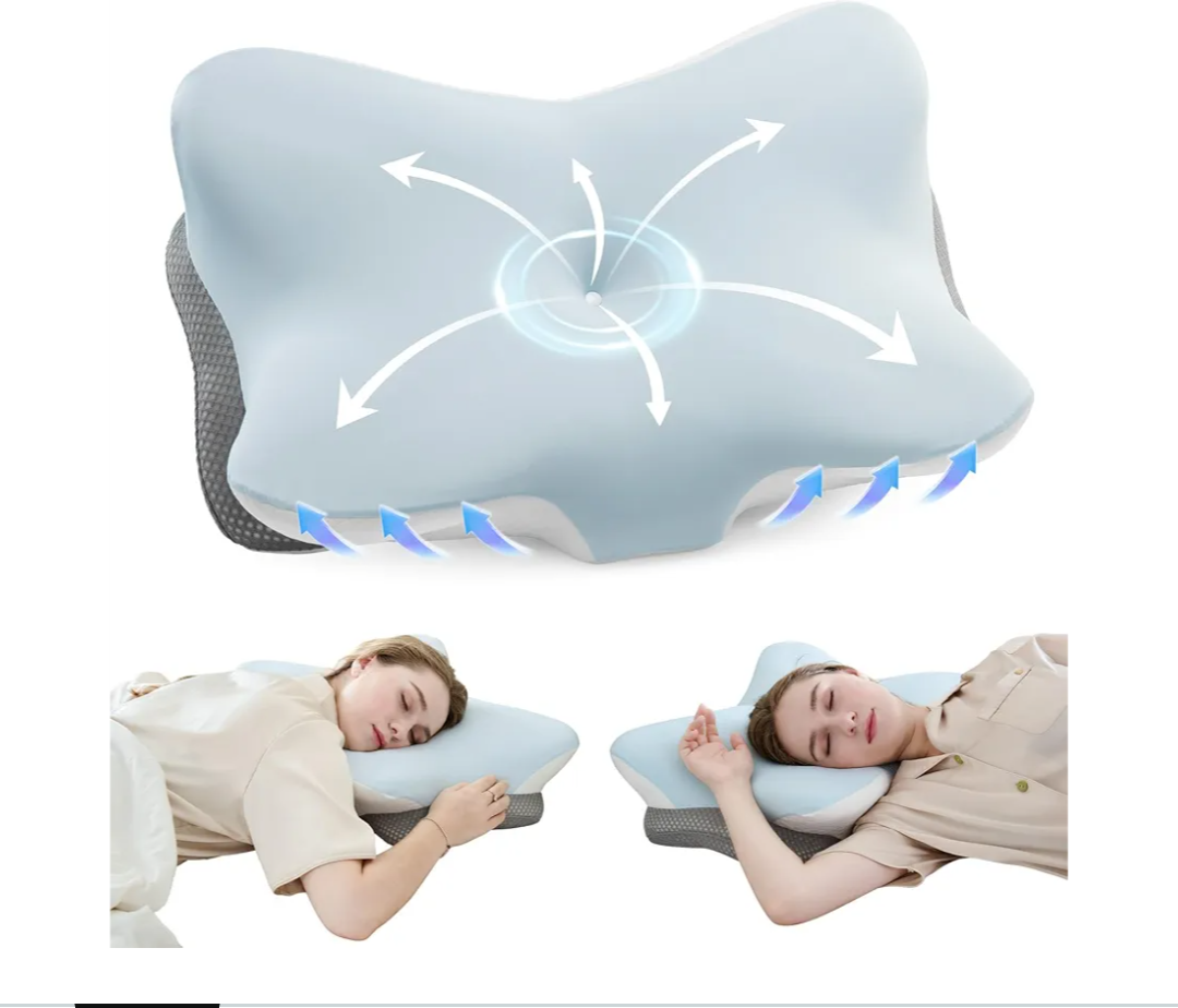 Cervical Pillow for Neck and Shoulder, Contour Memory Foam Pillows, Ergonomic Neck Support Pillow for Pain Relief, Side Back Stomach Sleepers with Pillowcase