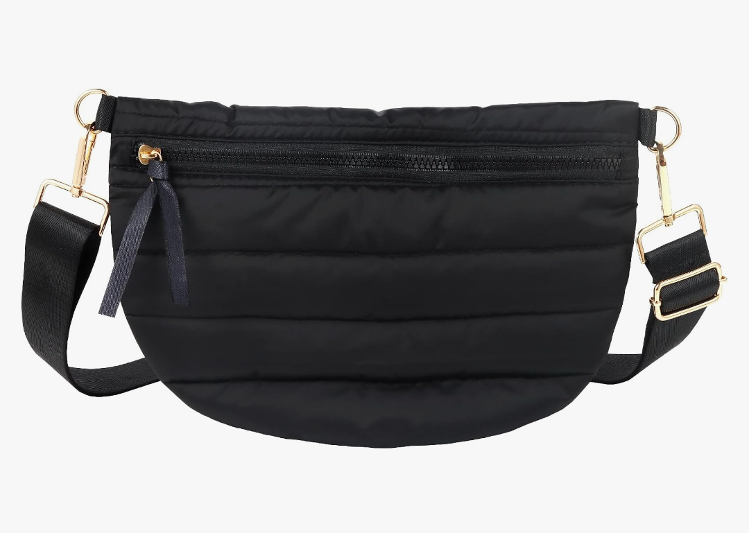 Quilted Crossbody Bags for Women Puffer Fanny Pack Sling Bag Puffy Chest Belt Bum Waist Crossbody Purse Bags Quilted Shoulder Bag for Women