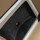 Undermount Bathroom Sink 20 x 14 inch Black Vessel Sink Rectangular | Modern Ceramic Rectangle Vanity Art Basin with Overflow