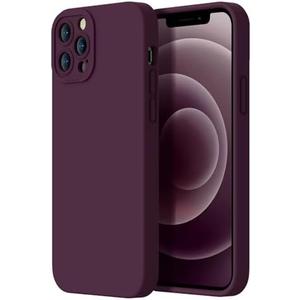 Kiresen Designed for iPhone 12 Pro Case - Upgraded Enhanced Camera Protection - Soft Microfiber Lining Inside - Liquid Silicone Shockproof Protective Phone Case 6.1" for Men Women Girls - Plums Color