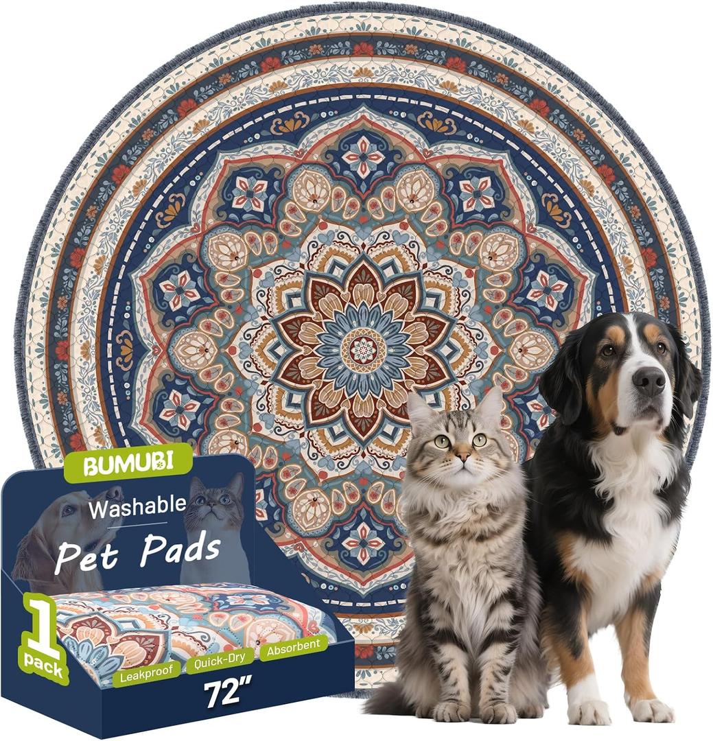 Washable Pee Pads for Dogs,1 Pack Super Absorbent Reusable Puppy Training Pads 72inch, Leak-Proof & Non-Slip,for Potty Training,Whelping,Crate & Playpen