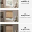 UNISHADES No Drill Cordless Bamboo Roman Shades, Light Filtering Woven Natural Bamboo Window Covering, Easy Install Roman Style Shade, for Window Size 43" W × 64" H - Alternate Teak