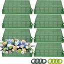 8PCS Floral Foam Cage, Flower Cage Holder, Dry and Wet Rectangle Flower Arrangement, Hangable Green Blocks Floral Foam Cages for Artificial Flesh Flower Wedding Holiday, Home, Garden Party Decorations
