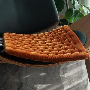 vctops Luxury Velvet Square Chair Pad Thin Soft and Comfy Chair Cushion Tufted Indoor Seat Cushion Pillow Tatami (Orange,17"x17")
