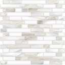 STICKGOO Thicker Design Peel and Stick, Self Adhesive Stick On Tile Backsplash for Kitchen and Bathroom, Beige & White, 1212, 10 Sheets
