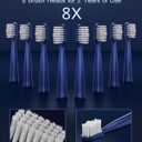 IPX7 Waterproof Sonicare Electric Toothbrush, 2-Hour Fast Charge with Intelligent Time Reminder, 5 Modes, 8 Brush Heads, Travel, Indoor, Outdoor, Blue