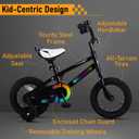 vollsch 14 Inch BMX Style Kids Bike for Ages 3-5 Years Old Boys Girls Toddlers Bicycle with Training Wheels & Coaster Brake, Black