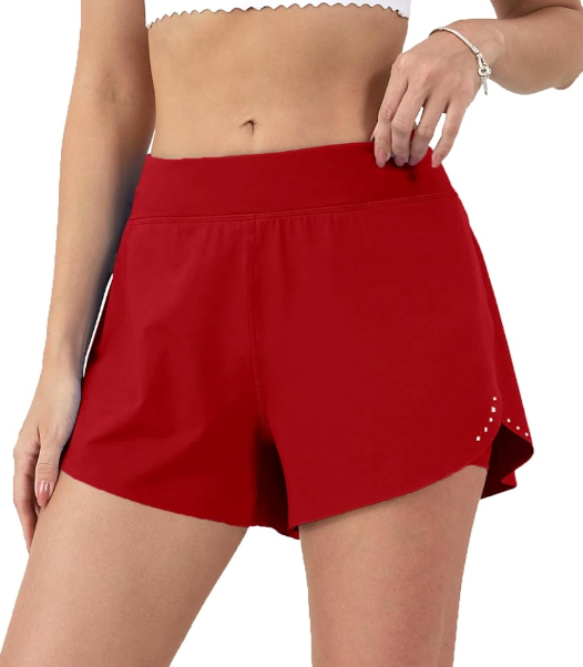 POSESHE Women's Large Size Running Casual Shorts Summer Sports Fitness High Waist Fitness Yoga Pants, 2XL