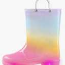 K KomForme Toddler Light Up Rain Boots for Girls Boys Waterproof Rain Boots with Handles Outdoors.11