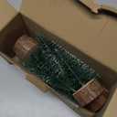 4 PCS Mini Christmas Trees, 4 Sizes Artificial Christmas Trees with 2 Modes LED String Lights Timer, Bottle Brush Trees Battery Powered Tabletop Tree Decoration (Warm White)