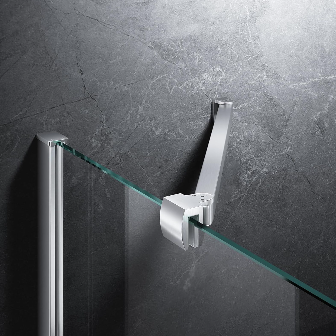 Frameless Shower Door Support Bar, Stainless Steel Wall-to-Glass Support Arm to Fixed Shower Glass Panel, for 1/4"-3/8" (6-10 mm) Door, 180° Pivot & Stow-Flat Mode (Brushed Nickel, 15.8-inch(400mm))