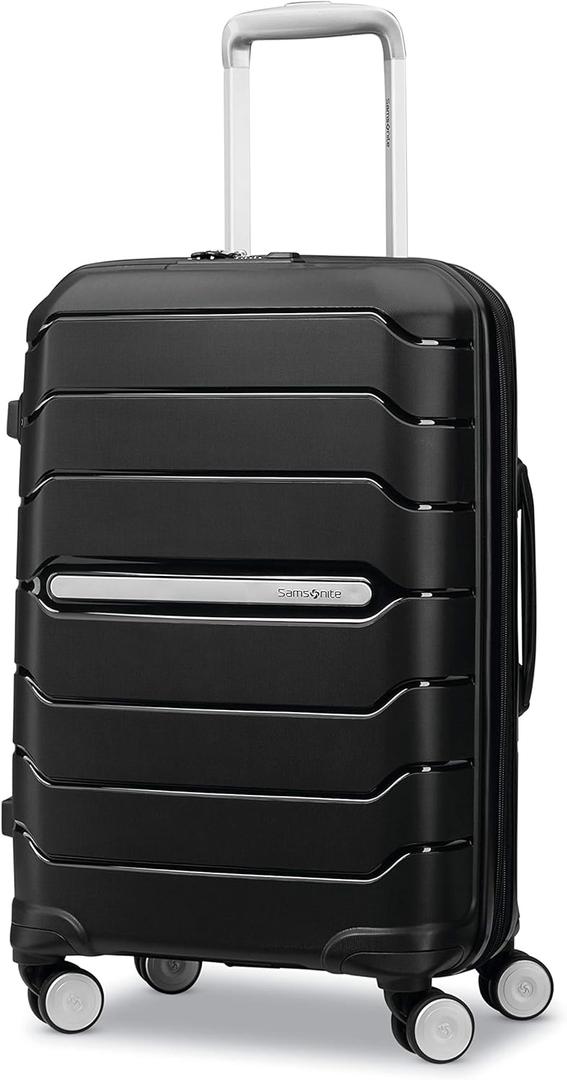 Samsonite Freeform Hardside Carry-On Luggage with Spinner Wheels - Hardshell Suitcase - TSA, Airline-Approved - Expandable Hard Shell, Smooth Rolling Wheels for Lightweight Travel  Black