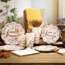 Zubebe 120 Pcs Love Is Brewing Bridal Shower Decorations Disposable Tableware Set Coffee Theme Paper Plates Napkins Cups Forks Bachelorette Party Supplies Serves 24