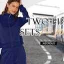 KESHEYOUXUAN Women's Two Piece Tracksuit, Lounge Sets for Women 2025 Sweatsuit 2 Piece Outfits Sweatshirt, workout sets for women (XX-Large, blue)