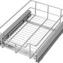 Pull Out Cabinet Organizer 9" W X 17" D, Slide Out Drawers For Kitchen Organizers and Storage, Pull Out Drawers For Cabinets Capacity Heavy Duty Caddy, Cabinet Shelves Chrome-Plated, Bathroom Pantry