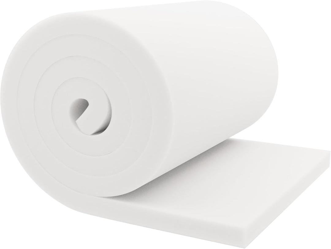 GoTo Foam 1" Height x 24" Width x 72" Length 44ILD (Firm) Upholstery Cushion Made in USA, 1x24x72