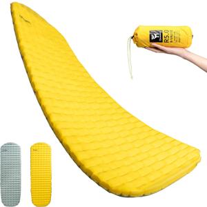 Insulated Inflatable Sleeping Pad 17oz, 5.1R-Value Ultralight Sleeping Pad, Lightweight Sleeping Mat for Camping, Hiking, Backpacking, Camp Mattress Pad, Medium