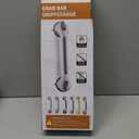 LEVERLOC 2 Pack Shower Grab Bars for Bathtubs and Showers, Easy to Install Suction Shower Handles for Bathroom Removable Handrails for Seniors Elderly Heavy Duty Safety Grip Waterproof Drill Free Gray (16.8 2 Set)