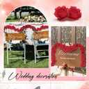 Daifunli 4 Pcs Red Artificial Rose Vine Hanging Faux Flowers Garland for Wedding Anniversary Birthday Party Background Arch Garden Home Wall Room Decor