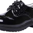 DADAWEN Children's Boy's Girl's Lace-Up School Uniform Shoes Comfort Oxford Dress Shoes, Black, Size: 8 Toddler