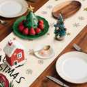 Artscope Merry Christmas Santa Claus Table Runner, Xmas Winter Snowflakes Holiday Kitchen Dining Table Decoration for Christmas Home Party Decor 13x120 Inch-Red