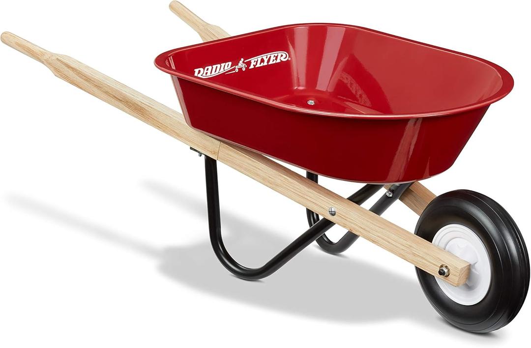Radio Flyer Kid's Wheelbarrow, Red Toy Wheelbarrow for Children