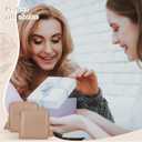 2 x 1 Pcs Small Travel Jewelry Case Bridesmaid Gift for Bachelorette Wedding Day, Mini Jewelry Pouch Organizer Bag with Zipper, Portable Waterproof Velvet Jewelries Bag for Rings, Necklaces (Brown)