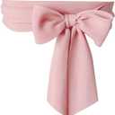 Women Long Chiffon Sash Waist Tie Belt Shirt Belts for Cocktail Party Wedding, Pink