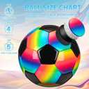 Retisee 2 Pcs Rainbow Soccer Ball with Pump Official Size Indoor Outdoor Soft Inflatable Soccer Sport Gift for Adult for Practice Game Back to School