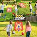 3 in 1 Cornhole Board Set Arcade Roll and Score & Bean Bag Toss & Ball Toss Game, Outdoor Carnival Party Corn Hole Outside Toys for Kids Adults, Yard Backyard Field Day Camping Family Reunion Game