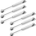 80N Hydraulic Gas Struts 6Pcs Silver, Soft Close Lid Support for Cabinets & Furniture, 10 Inch Length Gas Spring Lift for Doors, RV, and Storage Box with Screws