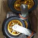 8 Inch Heavy Duty Casters Wheels Set of 4 Swivel Industrial Casters Rubber Wheels Tires for Cart Bench Shop Dolly Outdoor Wheels Replacement with 2 Brake and 3000Lbs Load Capacity, 4 Pack