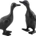 Cast Iron Duck Statue Set of 2, Heavy Duty Small Cute Duck Statuary Ducks Decor for Garden Desktop Farmhouse Figure Home Decoration