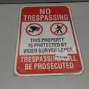 2 Pack Large No Trespassing Signs - Property Is Protected By Video Surveillance, 18x12 Inch Trespassing Be Prosecuted Reflective Rust-Free Aluminum, Weatherproof & Fade Resistant for Home, Business