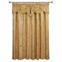 SUBRTEX Light Flitering Curtains 52Wx84L, Room Darkening Vibrant Floral Drapes, 50% Blackout, Semi Sheer Boho Farmhouse Curtains for Living Room, Gold