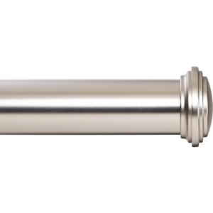 Ivilon Window Curtain Rod Decorative End Cap Design, 1 Inch Rod, 72 to 144 Inch. Satin Nickel