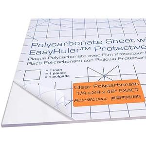 Polycarbonate Clear Plastic Sheet 24" X 48" X 0.236" (1/4") Exact with EasyRuler Film, Shatter Resistant, Easier to Cut, Bend, Mold Than Plexiglass. Window Panel, Hobby, Home, DIY, Industrial, Craft
