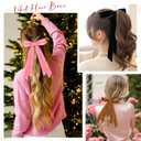 20 Pcs Velvet Hair Bow Bulk Multicolor Ribbon Hair Clips Winter Velvet Hairs Accessories with Long Tails Bowknot Barrette Clips Ponytail Holder for Xmas New Years Valentine Gifts
