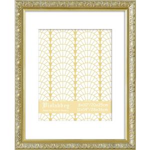 VIOLABBEY 11x14 Picture Frame Gold, Display 8x10 Picture with Mat or 11x14 without Mat, Ornate Vintage 11 x 14 Gold Frame for Wall Decor or Tabletop Display