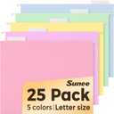 SUNEE 25 Pack Hanging File Folders, Bright Folders, Hanging File Folders Letter Size with 1/5-cut Tabs, Stay Organized for Your Home and Office Bulk File and Documents (Soft Colors)