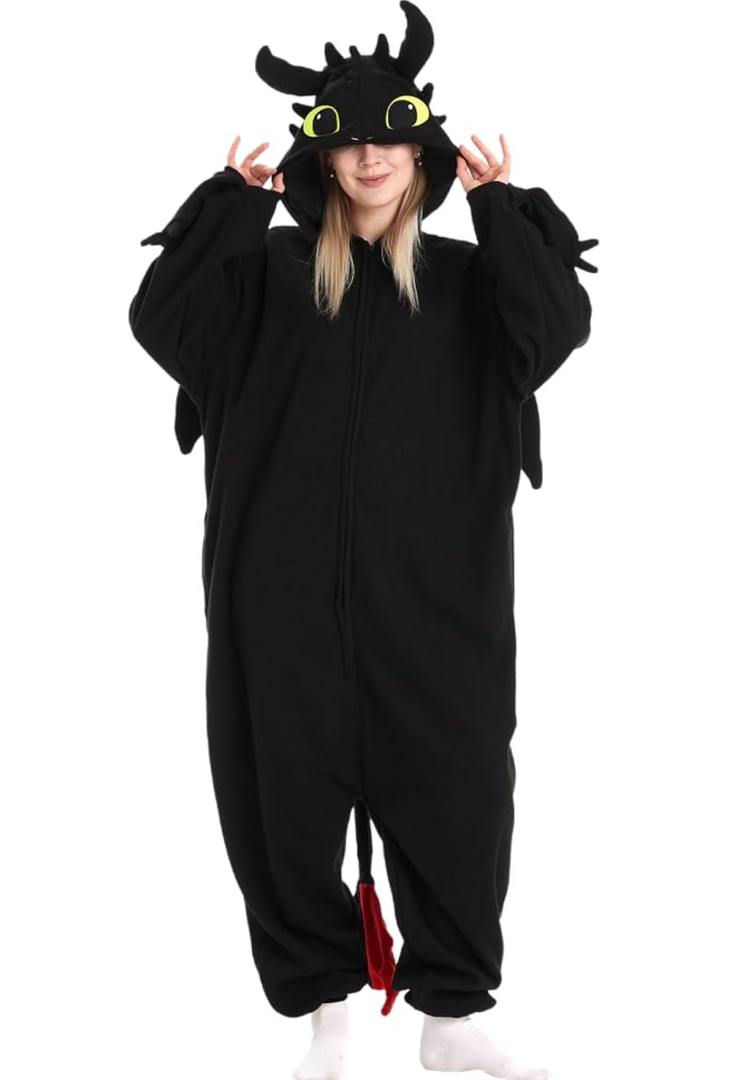 Unisex Adult Onesie Dragon Animal Pajamas,Halloween Cosplay Costumes,Cartoon Costumes Party Wear L