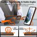 for Samsung Galaxy S21 Phone Case with 360°Spin Magnetic Stand-Finger Strap, [Fit for MagSafe][Mil-Grade Protection] Non-Slip Shockproof Ring Holder Matte for S21 5G Case 6.2" (Orange)