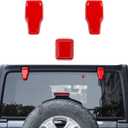 Rear Tail Door Window Hinge & Rain Wiper Nozzle Decorative Cover Fit for 2018-2026 Jeep Wrangler JL JLU(Red)