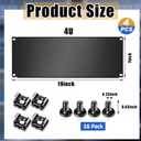 Leinuosen 4 Pcs 4U Blank Rack Mount Panel Spacer Metal Blank Panel Black Server Rack Accessories Mount Filler for 19 Inch Server Network Enclosure Cabinet Cable