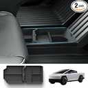 Floor Console Organizer for Tesla Cybertruck 2024 Lower Center Console Tray TPE Material Bottom Storage Box Caddy for Cybertruck Accessories, 2 Pack
