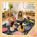 5 x 7.6 ft Large Classroom Rug,Composition Book Elementary Rug for Preschool Nursery Daycare,Educational Kids Carpet for Kindergarten,Classroom Decor Seating Carpet 7 Seats (Composition Notebook)